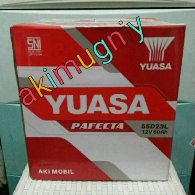 Aki 55D23L Yuasa Pafecta Aki Basah 12V 60Ah Gs Ns Masiv Varta Atlas