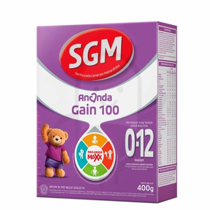 

SUSU SGM ANANDA GAIN 100 0-12 BULAN 400 GR