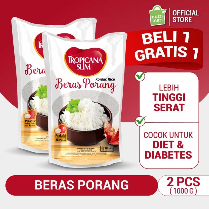 

Twin Pack: Tropicana Slim Beras Porang Instan 1000gr