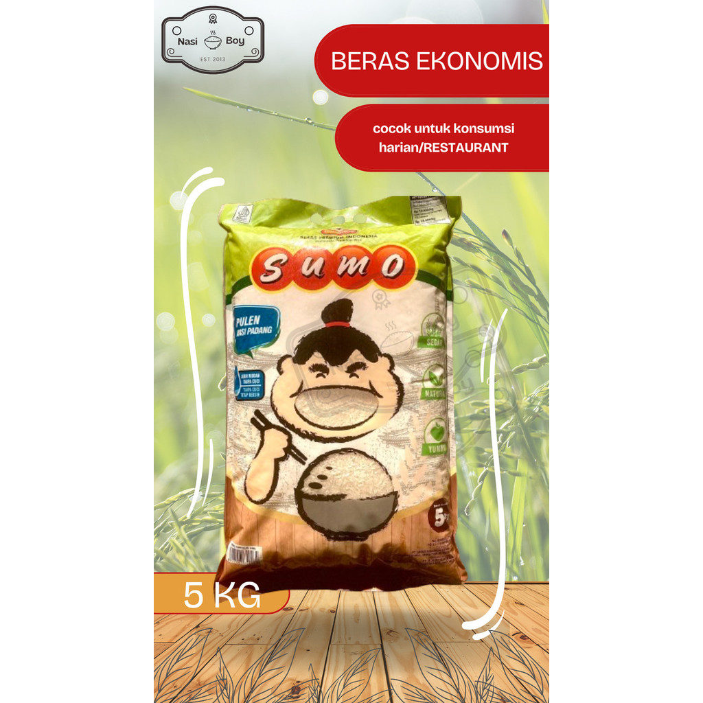 

BERAS SUMO HIJAU 5KG/ PULEN SEDANG/ BERAS PREMIUM HARGA EKONOMIS