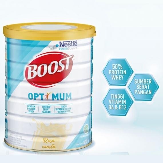 

SUSU NESTLE BOOST OPTIMUM RASA VANILLA 400 GR TINGGI PROTEIN DAN SERAT