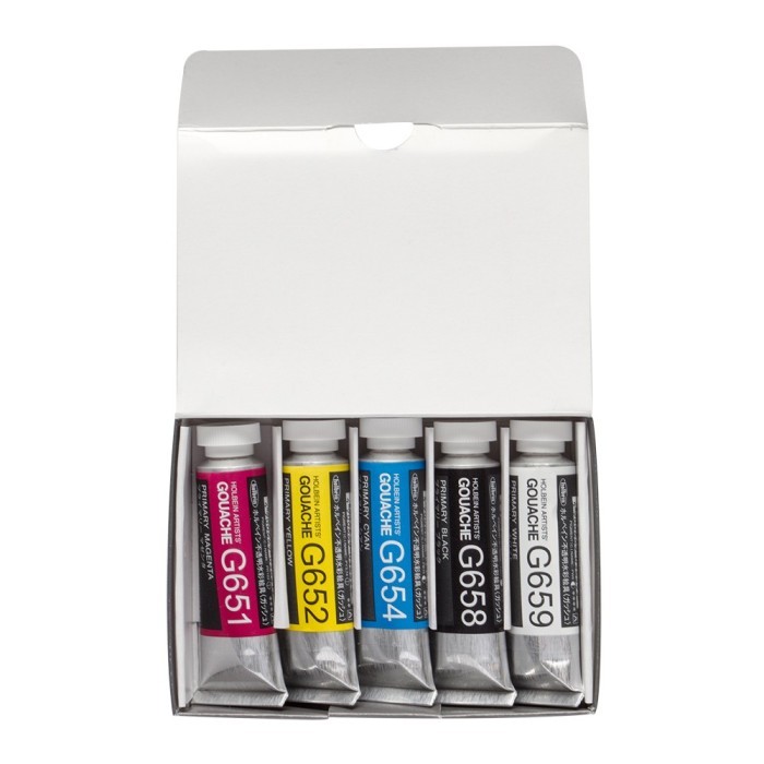 

Holbein Artist's Gouache, Primary Set of 5 colors 15ml