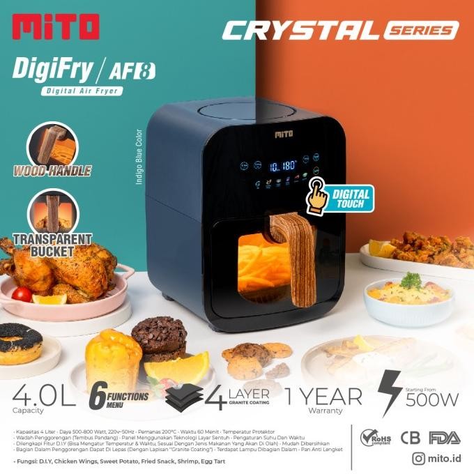Air Fryer Mito AF 8 Transparan Low Watt Airfryer Mitochiba AF8 Crystal