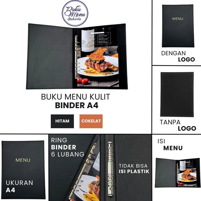 

Buku Menu Jakarta - Buku Menu Kulit Premium Ring Binder 6 Lubang (Tanpa Plastik) A4 Coklat (Polos Dan Logo) - Cafe, Coffee Shop, Restoran, Hotel