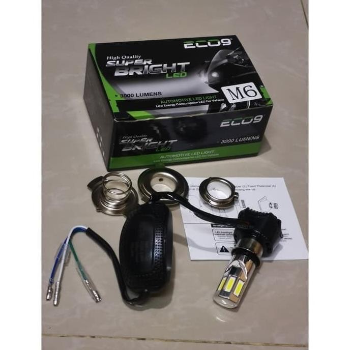 Lampu Motor ECO Nine 9 ECO 9 6 Sisi Led High Quality Nyala ICE BLUE Berkualitas