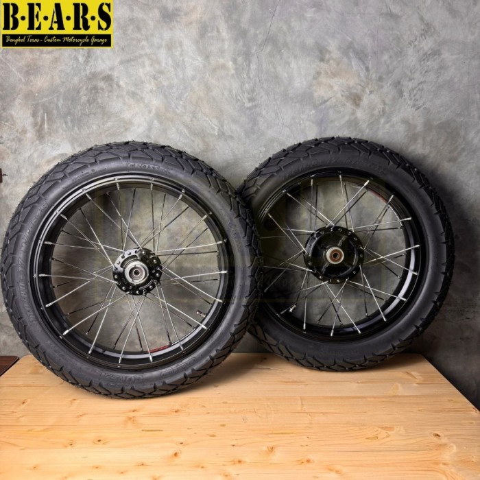 Paket Roda Kawasaki W175 Velg Rossi XR Dan Ban Tubeless Corsa Cross S Dual Purpose