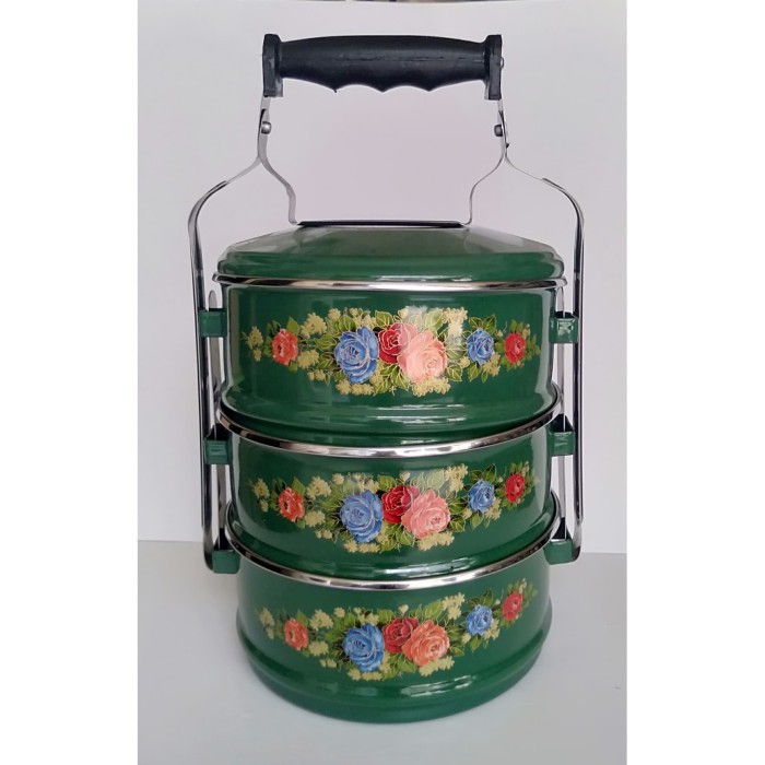 Rantang Susun 3 Enamel 16 cm - Rantang Bekal - Rantang Picknik