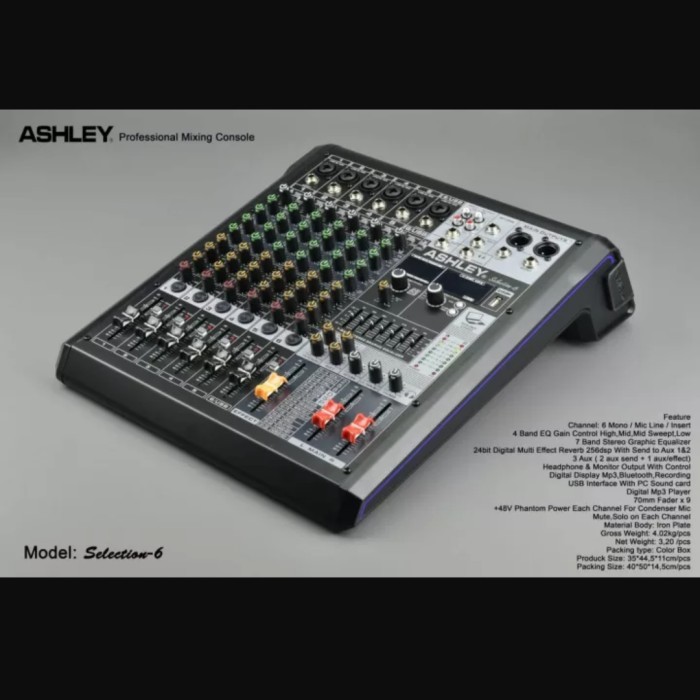 Mixer Audio Digital Ashley Selection 6 - 6 Channel Bluetooth Recording