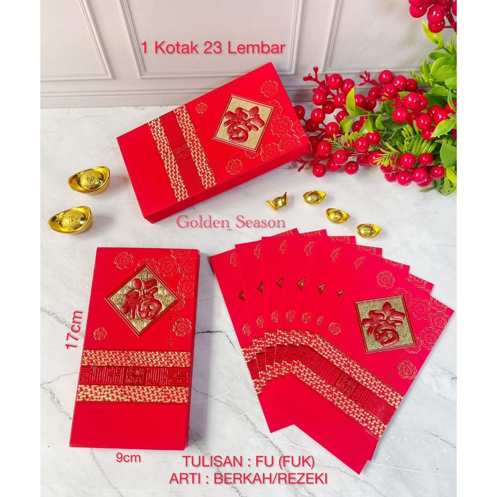 

Harga Spesial Grosir Angpao Imlek Panjang Isi 23Pcs Fu / Gong Xi Fa Cai / Amplop Sincia / Hongbao