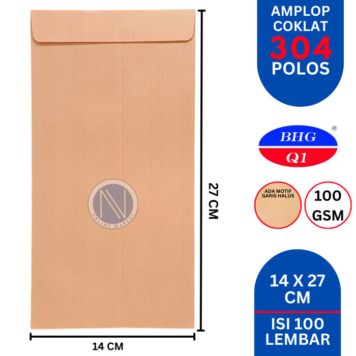 

Sale Amplop Coklat Tebal Super Kabinet 304 14 X 27 Cm 100 Gsm Isi 100 Lembar / Polos / Airmail