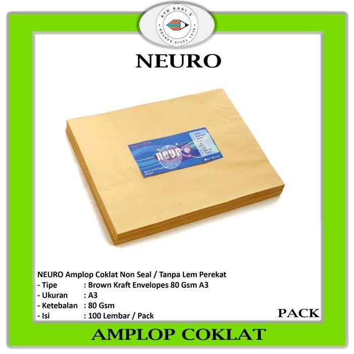 

Sale Hot Promo!!! Amplop Coklat Ukuran A3 Neuro ( 33 X 42,5 Cm )