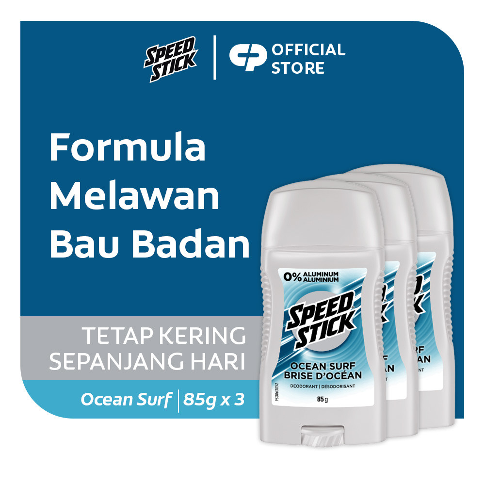 Men Speed Stick Ocean Surf 85g Deodorant For Men - Deodoran Pria (3pcs)