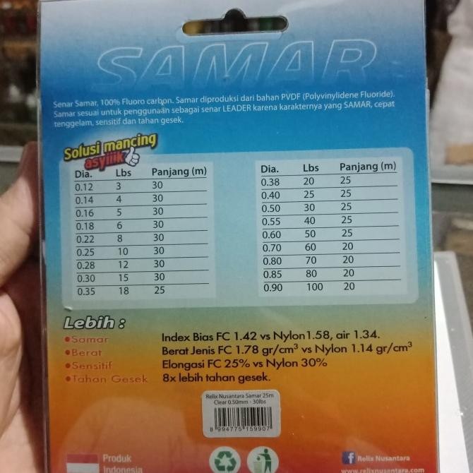 Senar Leader Relix Nusantara Samar 30Lb 40Lb 50Lb