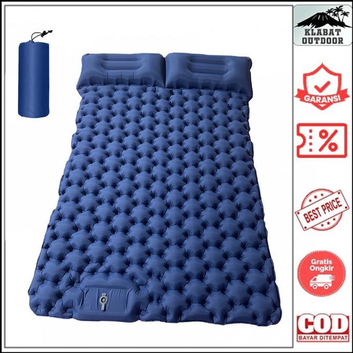 Kasur Lipat Camping Matras Angin Double 2 Orang Travel Pompa Injak