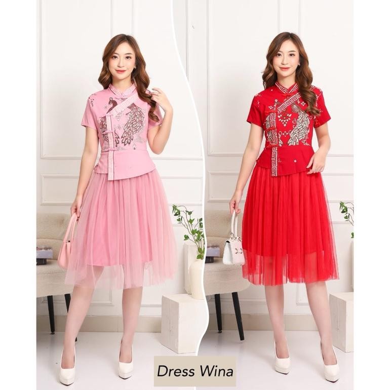 WET Dress Batik Couple Imlek Cheongsam Flare Victoria Dress#
