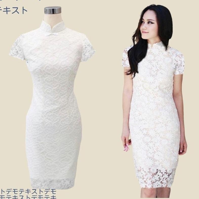 WET Baju Kondangan Wanita Dress Korea Polos Hitam Putih Midi Dress Korean Style Brokat Lengan Pendek