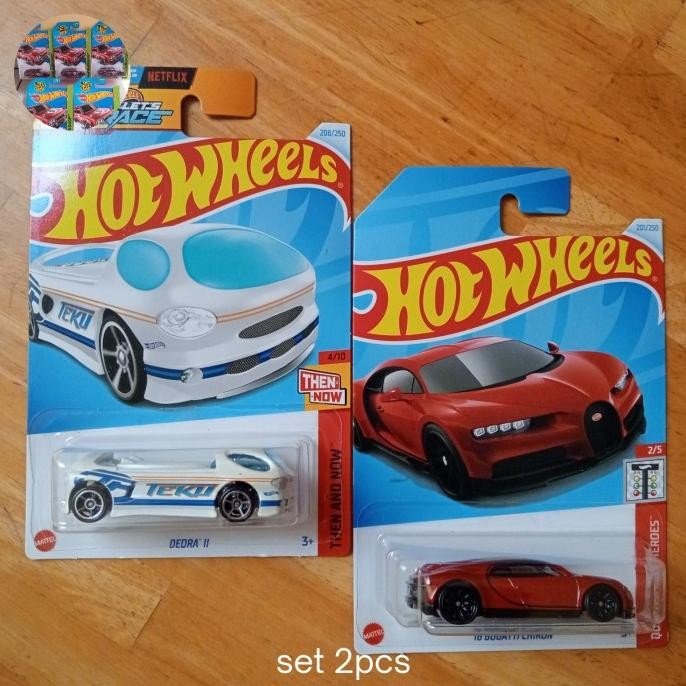 hot wheels 16 bugatti chiron red +DEORA II TEKU