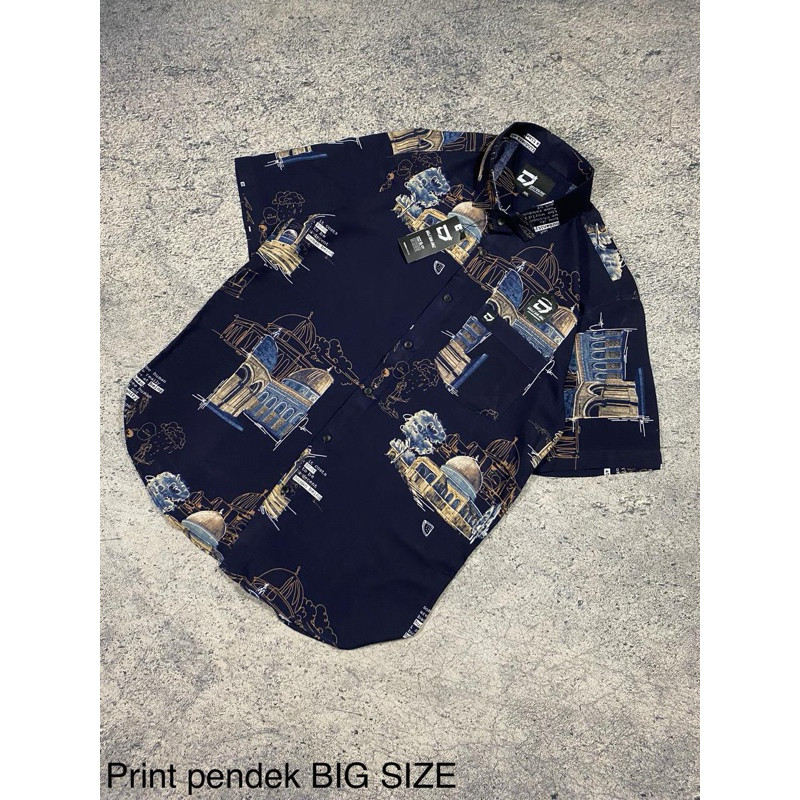 CUCI GUDANG Kemeja Motif Hawai Jumbo Pria XXL DAN XXXL lengan pendek - Abstrak Vintage Kasual Retro