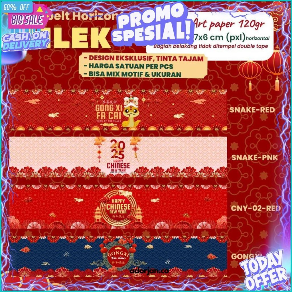 

Paper Belt Imlek 2025 Year Of Snake Paperbelt Label Toples Cny Tempelan Imlek Kemasan Kue Sincia Chinese New Year Tahun Ular / Roller / Hiasan Sleeve / Sabuk Label Box Hampers Toples Cookies Paperbelt Horizontal By Soogan Murah