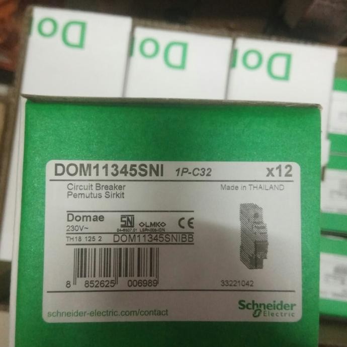 Best Quality Mcb 32Ampere Schneider Domae 1Phase / Mcb 1Pas 32A / Mcb