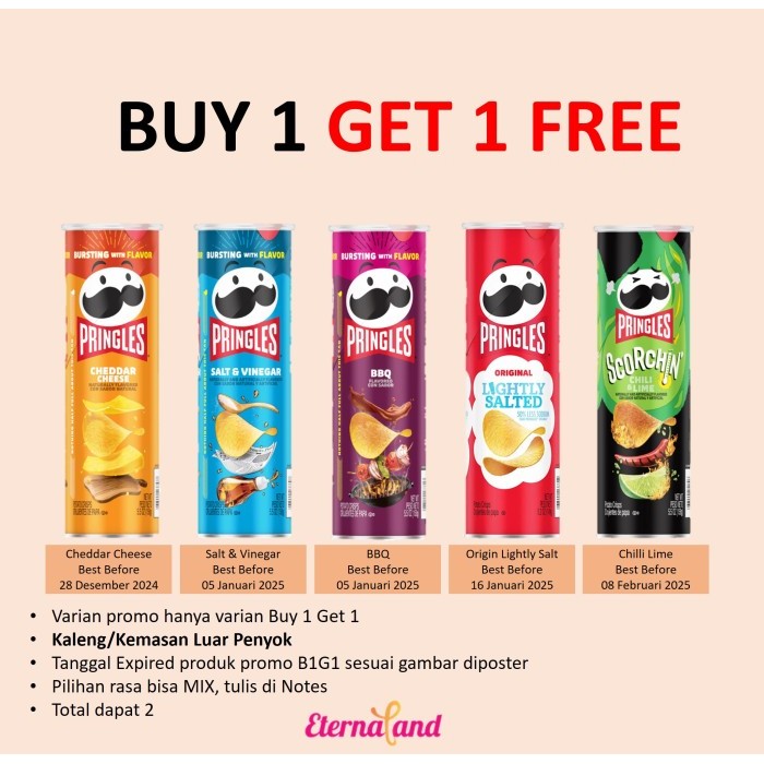 

Pringles Potato Chips Snacks Impor USA - Snack Kentang Aneka Rasa TERLENGKAP