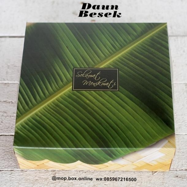 HOT SALE bt 50pcs dus nasi r10k daun besek kotak nasi 20x20 box nasi