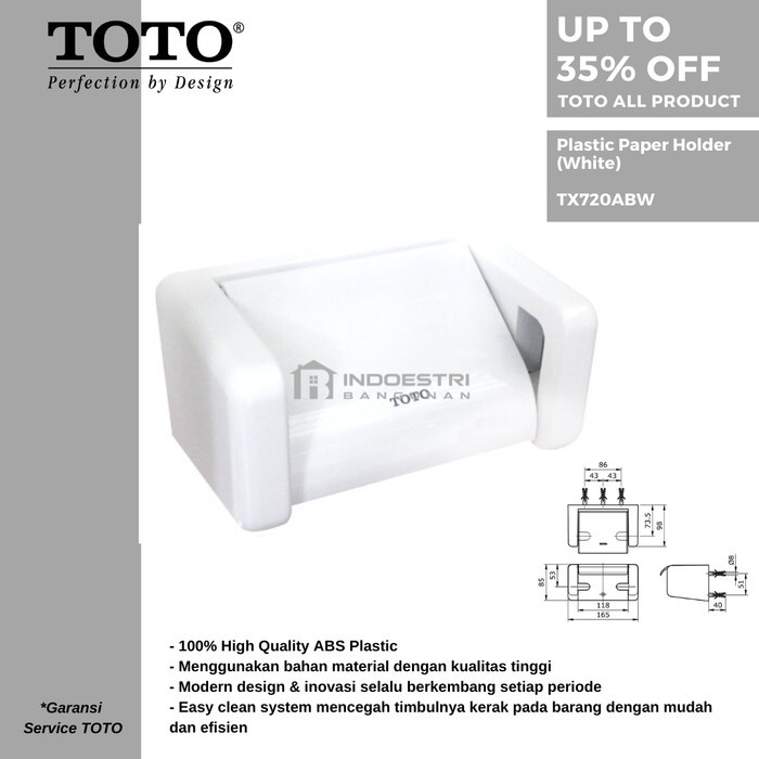 Tempat Tissue TOTO TX720ABW / Toilet Paper Holder TOTO (White)