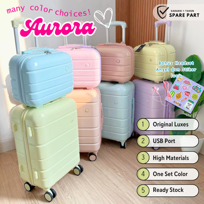 Koper Kabin Cabin Bagasi Luggage Suitcase Koper Pastel Warna Warni