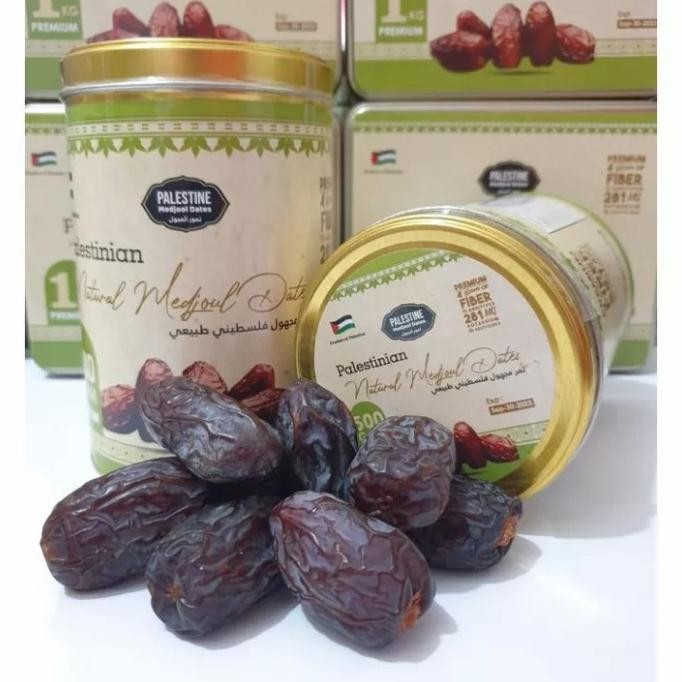 

Baru Kurma Medjool Palestine Premium Kemasan Kaleng Bulat 500 Gram