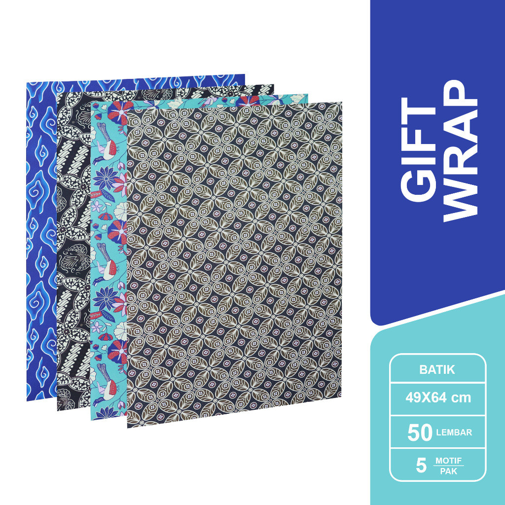 

[ONE's Stationery] SIDU Kertas Kado Batik Bermotif 1 Pack isi 50 Lembar - SDU GW K Batik HVS