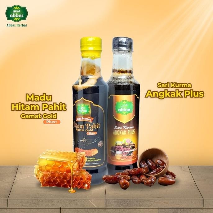 

Baru Paket Abbas Sari Kurma Angkak Plus Madu Hitam Pahit Extra Gamat Gold