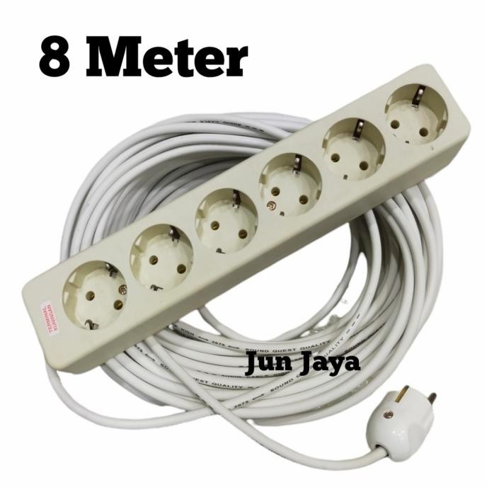 TERMURAH STOP KONTAK JADI RAKITAN KABEL 8 METER + TERMINAL UTICON 6 LUBANG