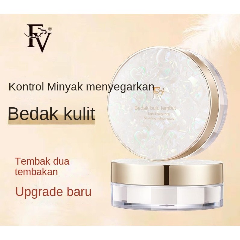 Bedak Muka Lembut Kabut Bulu Halus, Bedak Wajah Longgar Pengontrol Minyak Penyegar Riasan Tahan Lama