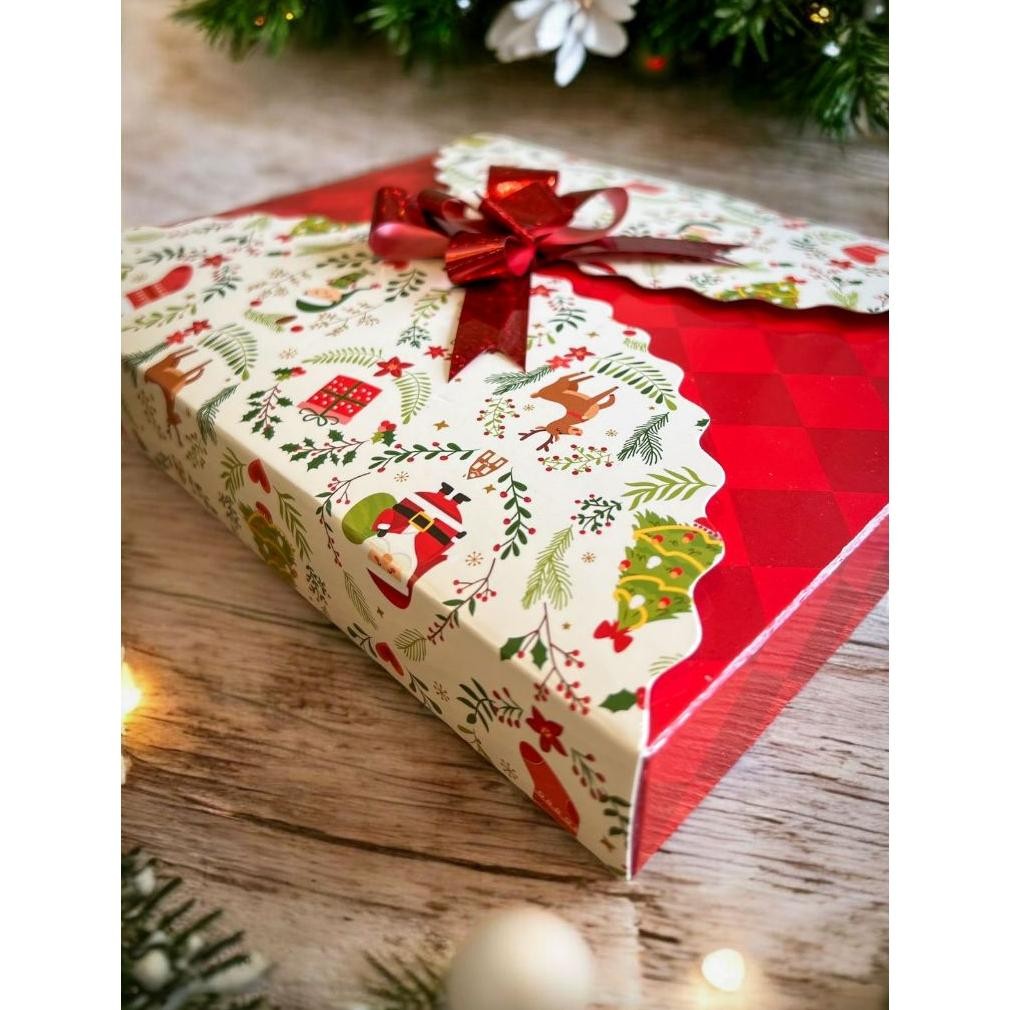 

BR - SB NATAL HOLES - Box Kotak packaging Sekat Nastar Kue Kering Christmas TERLARIS