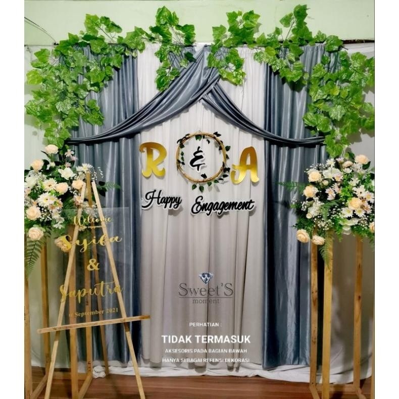 rania paket backdrop lamaran ukuran 2.2mx2.2m dekorasi lamaran lengkap