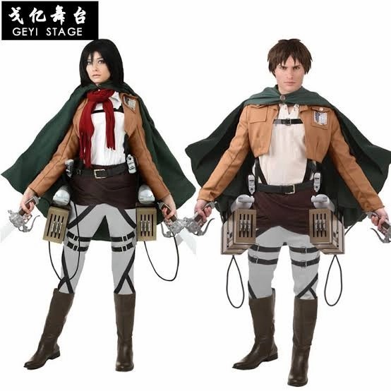 Murah Fullset attack on titan belt jaket jubah boot 3d gear cosplay Non COD