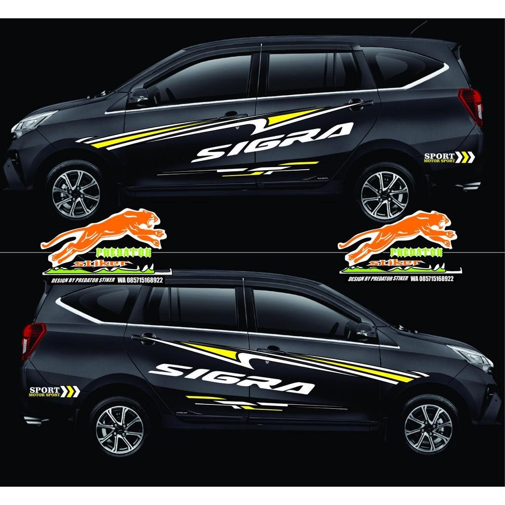 Stiker Cutting Mobil Sigra Hitam Stiker Mobil Sigra All New Sigra Terlaris