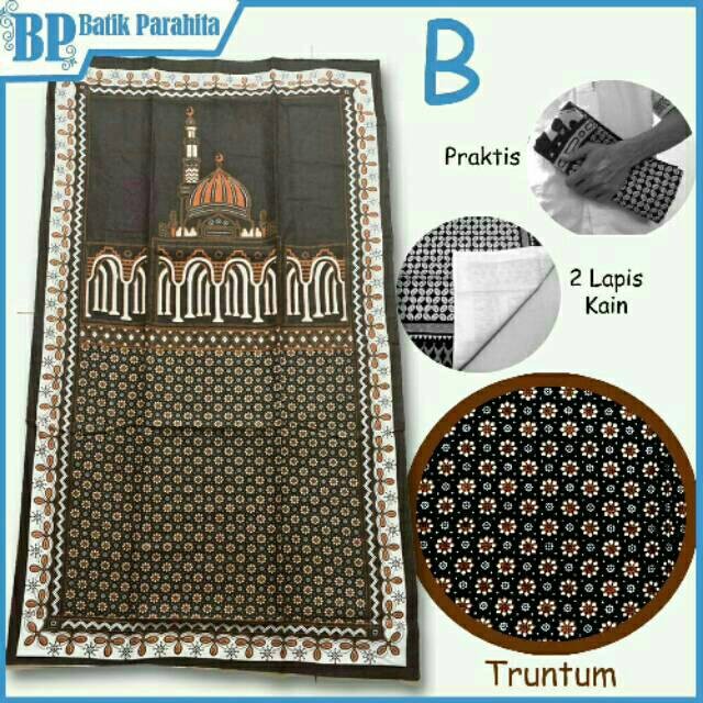 Big Sale  Sajadah Kain Batik Coklat Sogan Perlengkapan Shalat Traveling Sj-1903