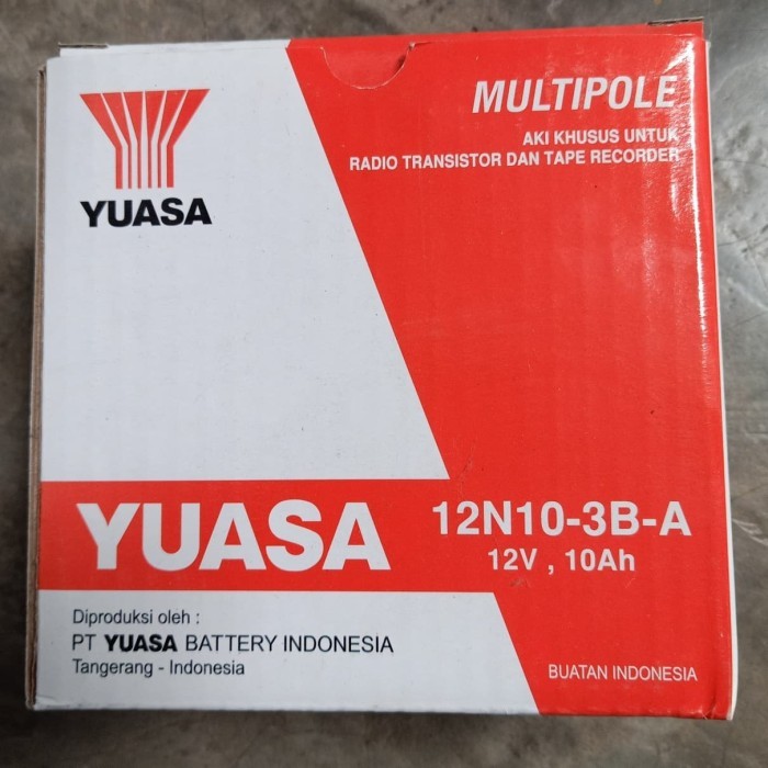 BISA COD ACCU YUASA MULTIPOLE 12N10-3B-A 12V, 10AH AKI SETRUM YUASA MULTIPOLE FREE ONGKIR