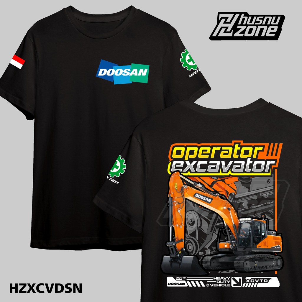 Kaos Baju Operator Excavator Doosan Cotton Combed 24s