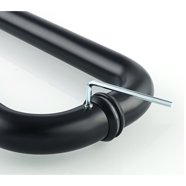 Pegangan Pintu Stainless Handle C Pipa as 35 Coating Hitam Handle Pintu Kaca Kayu Alumunium