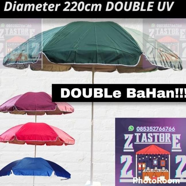 AnKn payung tenda double 220cm payung pantai 2 lapis uv payung bazar cafe