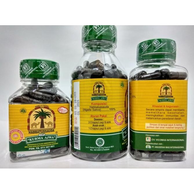 

Baru Habbatussauda Bubuk Cap Kurma Ajwa Isi 100 Kapsul