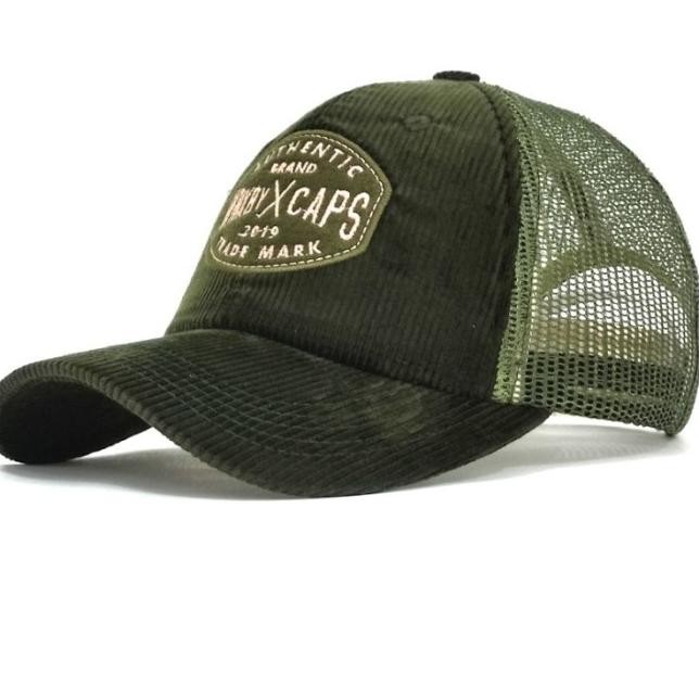 Wanbay Topi Truer Corduroy Topi Jaring Pria