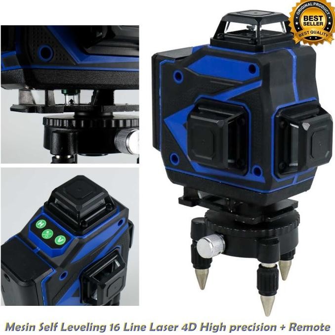 Mesin Level Self Leveling Waterpass 16 Line Laser 4D + Remote