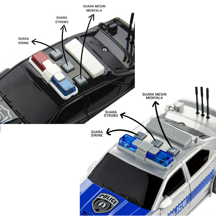 City Squad Police Car with Light and Sounds Mainan Mobil Polisi