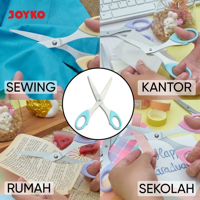 

Joyko Scissor Stainless Pastel / Gunting Joyko Kardus Kain Kertas Kecil Besar Gagang Warna Pastel