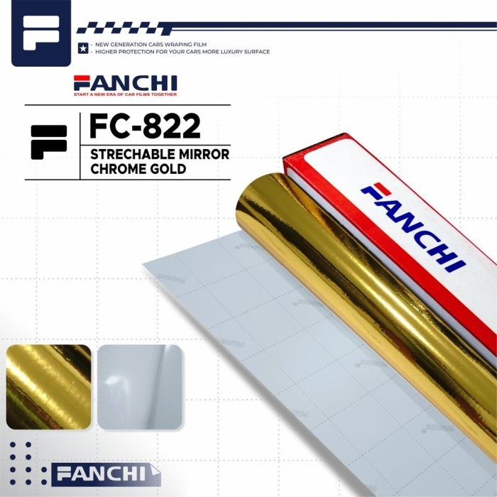 

PROMO! Sticker Fanchi FC822 Mirror Chrome Gold Emas Chrome Lentur Premium Wrp