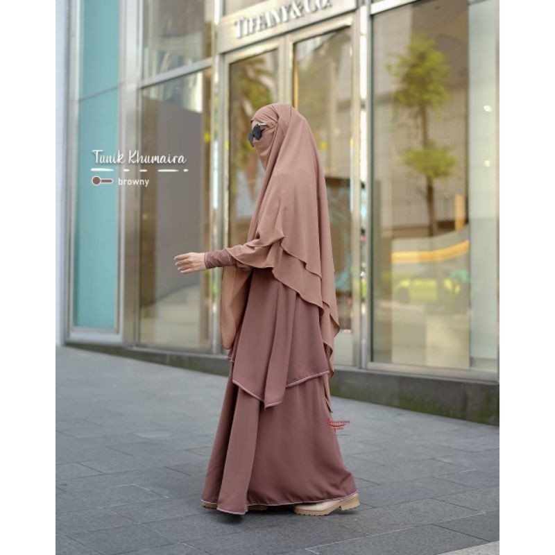 FRENCH KHIMAR NEHA BY KHUMAIRA SYAR'I FRENCH KHIMAR CERUTY 2 LAYER FK TALI