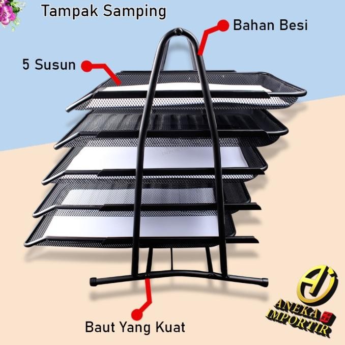 

Rak Kertas Dokumen Surat 5 Susun Paper Document Letter Tray Tier FS'